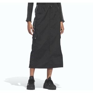ADIDAS New Women's GG Skirt Size XS Black Midi Cargo Straight Pull On JI5617